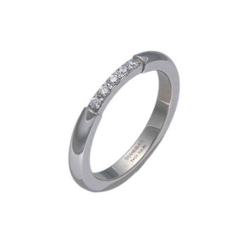 5ストーンリング 指輪 レディース ジルコニア ジュエリー アクセサリー シンプル ステンレス 金属...