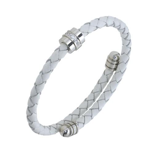 スマートレザーブレスレット 腕輪 レディース メンズ  ペア ジルコニア ジュエリー アクセサリー ...