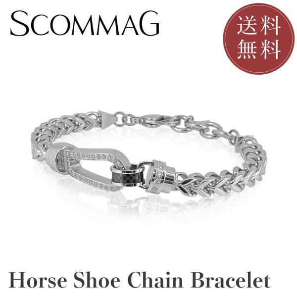 ホースシューチェーンブレスレット(L) レディース メンズ ペア ジュエリー アクセサリー ステンレ...