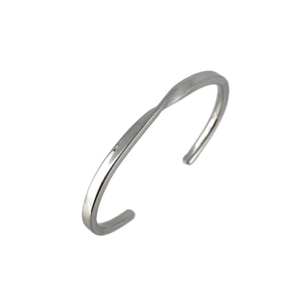 ハーフツイストバングル(S) ステンレス 金属アレルギー シルバー ジュエリー アクセサリー メンズ...