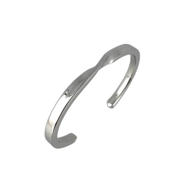 ハーフツイストバングル(L) ステンレス 金属アレルギー シルバー ジュエリー アクセサリー メンズ...