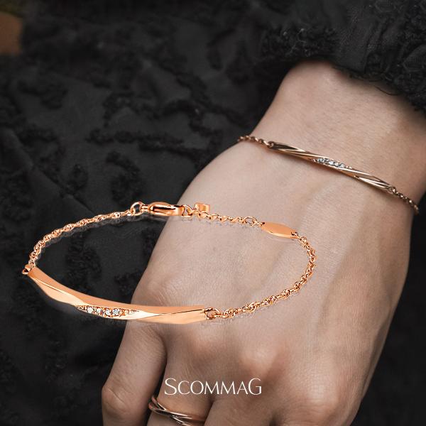 ウェーブツイストブレスレット(S) ステンレス 金属アレルギー シルバー ジュエリー ジルコニア ア...