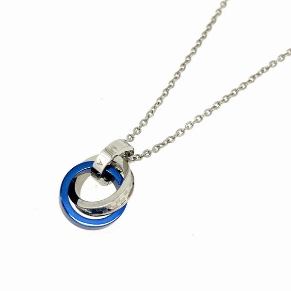 ダブルリングネックレス ペンダント 3連リング アクセサリー ジュエリー メンズ レディース ステン...