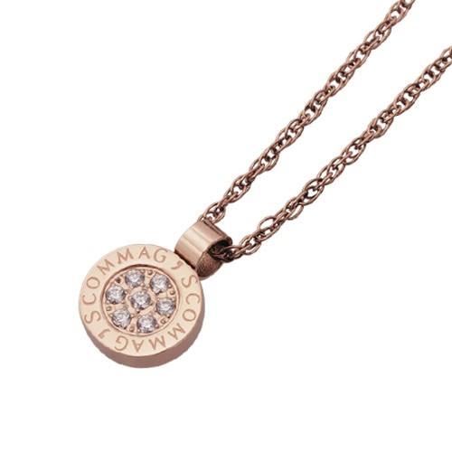 ラウンドアイコンネックレス ペンダント ジルコニア アクセサリー ジュエリー レディース ステンレス...