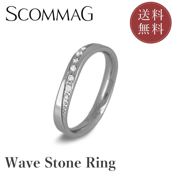 ウェーブストーンリング【ステンレス リング レディース ペア  SCOMMAG エスカマジー】送料無...