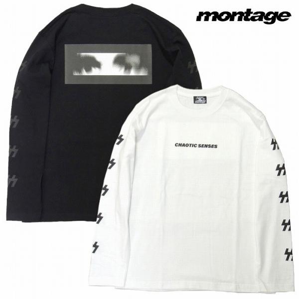 半額セール montage モンタージュ 長袖Tシャツ ロンTEE プリント CHAOTIC SEN...