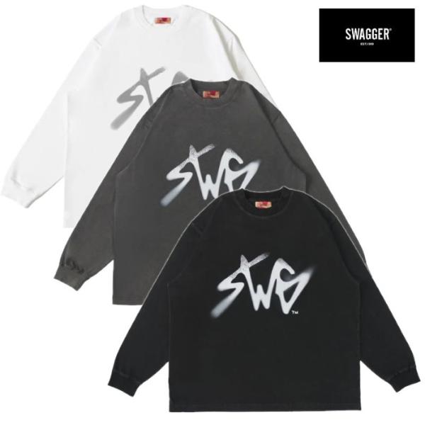 SWAGGER スワッガー 長袖Tシャツ ロンTEE プリント Signature Blur Log...