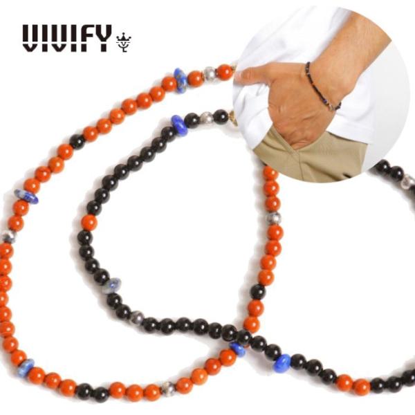VIVIFY ビビファイ ブレスレット シルバービーズ Round stone &amp; Navajo P...