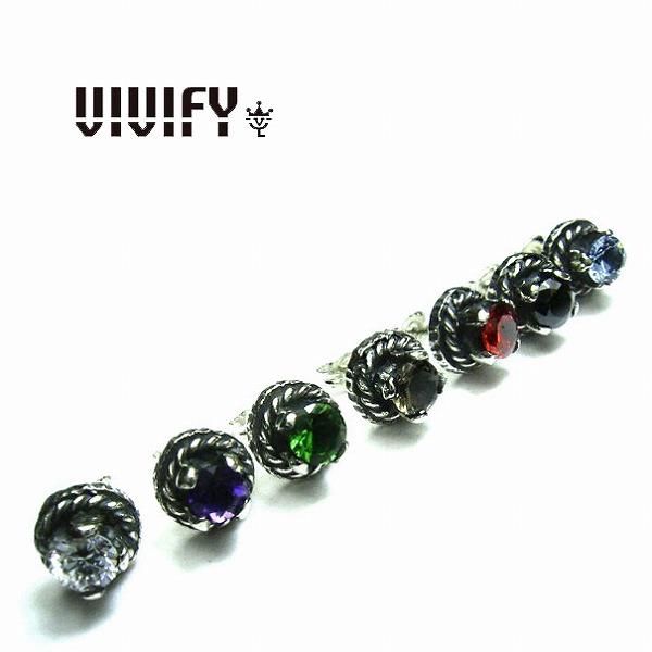 VIVIFY ビビファイ ピアス クラウンピアスストーン シルバーRound Cut Stone S...