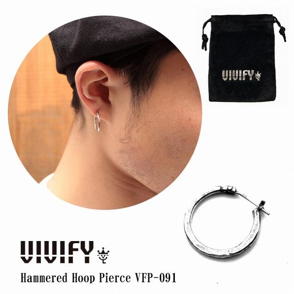送料無料 VIVIFY ビビファイ ピアス シルバー フープ Hammered Hoop Pierc...