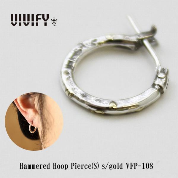 VIVIFY ビビファイ ピアス フープ シルバーHammered Hoop Pierce(S) w...