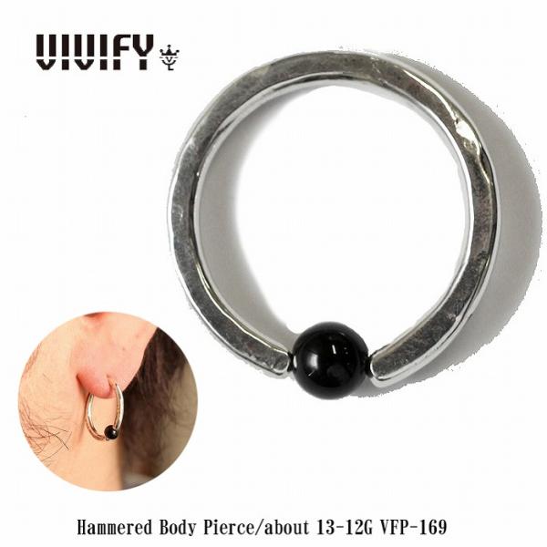 VIVIFY ビビファイ ボディピアス オニキス シルバーHammered Body Pierce/...