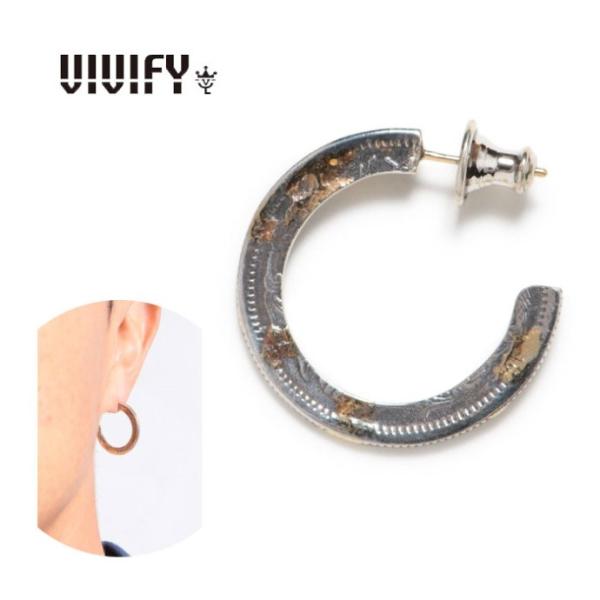 VIVIFY ビビファイ シルバー ピアス フープ K18gold post 50 Sen Coin...