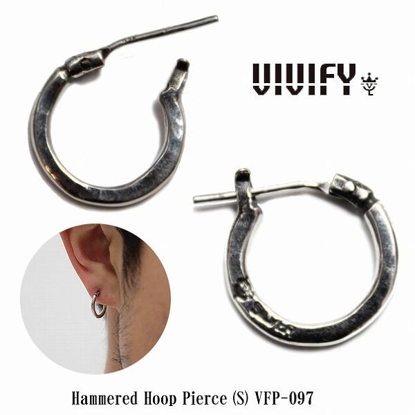 送料無料 VIVIFY ビビファイ フープピアス シンプル シルバーHammered Hoop Pi...