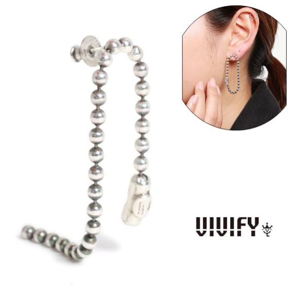 VIVIFY ビビファイ ピアス シルバー ボールチェーン Ball Chain 2way Pier...