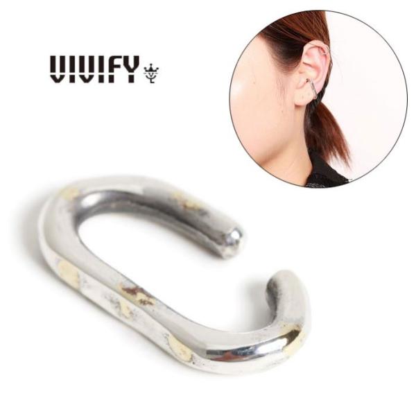 VIVIFY ビビファイ ピアス シルバー イヤーカフ Oval ear cuffs w/gold