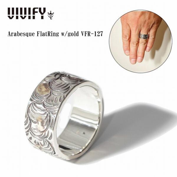 VIVIFY ビビファイ リング シルバー Arabesque FlatRing w/gold