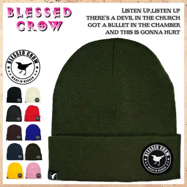 ニット帽 メンズ レディース ニットキャップ BlessedCrow ミディアムビーニー ブランド ...