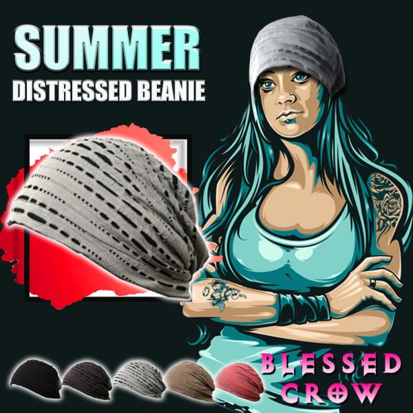 BlessedCrow Summer Distressed ビーニー ニットキャップ ニット帽 帽子...