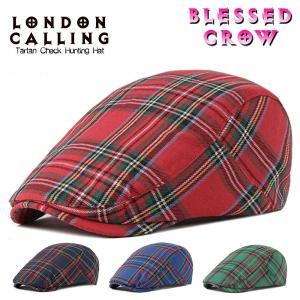 ハンチング帽子 メンズ レディース タータンチェック