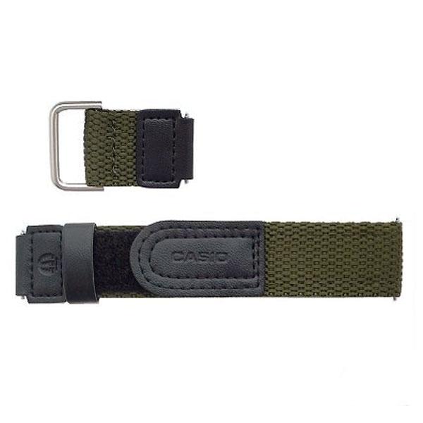 カシオ純正バンド AW-80V-3B 専用ベルト ベルクロバンド オリーブグリーン 取付バネ棒付  ...