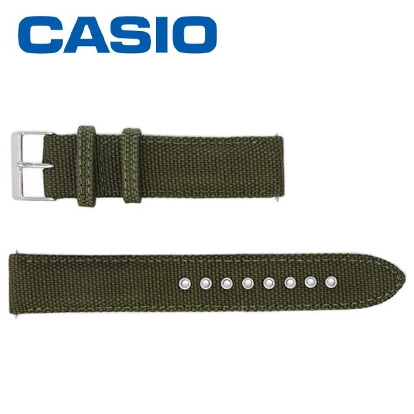 カシオ純正ベルト WVA-M630B-3AJF専用バンド  20mm モスグリーン ナイロン メッシ...