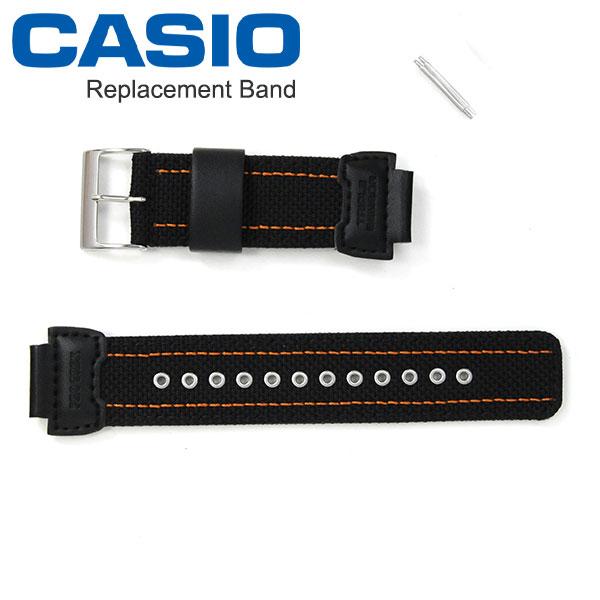 カシオ プロトレック純正バンド PRG-270B-1専用ベルト バネ棒付き ナイロン/一部革 ブラッ...