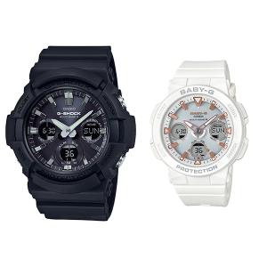 ペアウォッチ gショック g-shock baby-g ベビーg 電波 ソーラー  GAW-100B-1AJF × BGA-2500-7AJF  46,0 G-SHOCK & BABY-G gショック 電波 ソーラーペア｜blessyou