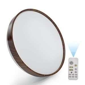 POOPEE LEDシーリングライト 6畳 リモコン付 木目調