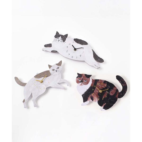 掛け時計 壁掛け時計 猫 ねこ アナログ 2針 おしゃれ かわいい 松尾ミユキ グッズ インテリア ...