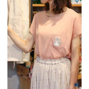 母の日 2024 プレゼント Tシャツ トップス カットソー レディース 半袖 綿 おしゃれ 春夏 コーデ 無地 白 刺繍 動物 アニマル チンチラサガラTシャツ｜bleubleuet