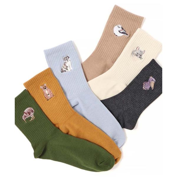 靴下 ソックス レディース クルー おしゃれ ギフト チンチラ シマエナガ ハスキー キウイ ハシビ...