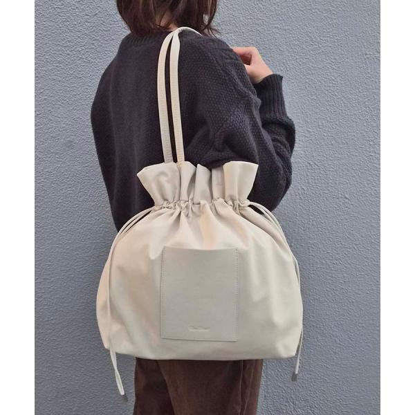 トートバッグ A4 巾着型 レディース 軽量 肩掛け おしゃれ かわいい 大きめ 合皮 ポケット ギ...