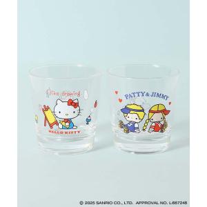 ハローキティ キャラクター ガラスコップ 丸グラス みずいろ サンリオ