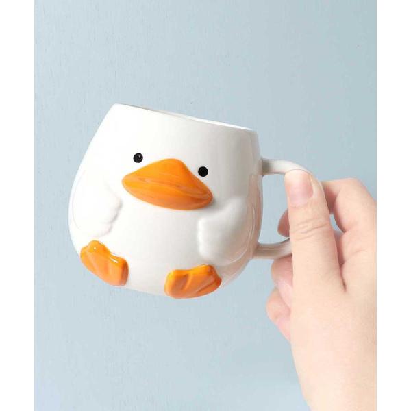マグカップ おしゃれ かわいい 陶器 食器 アヒル あひる ダック 鳥 グッズ カップ コップ キッ...