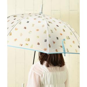 Maison terrier グッズ 雨長傘 レディース ビニール傘 ジャンプ ワンタッチ 犬 スイーツ お菓子 おしゃれ プレゼント 58cm クリアアンブレラメゾンテリア