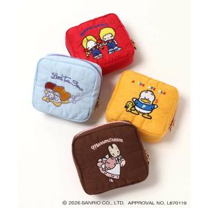 サンリオ レトロ キルティングポーチ 刺繍 大容量 化粧ポーチ コスメ 小物入れ キャラクター パティ＆ジミー キキララ マロンクリーム ペックル プレゼント｜ブルーブルーエYahoo!店