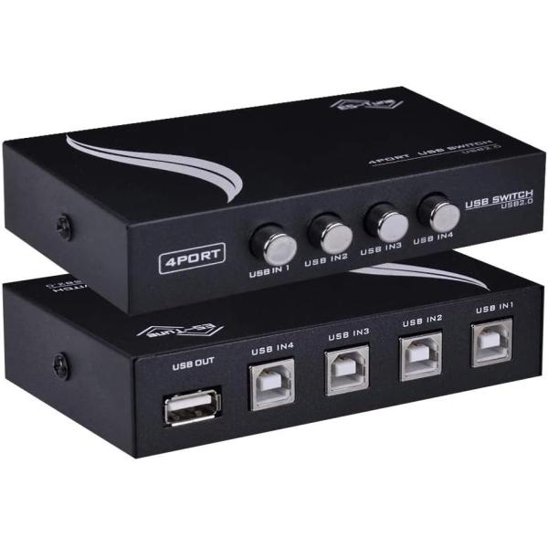 [8日限定10倍P付] 4ポート USB 2.0 手動切替器 AVセレクター ES-Tune PC4...