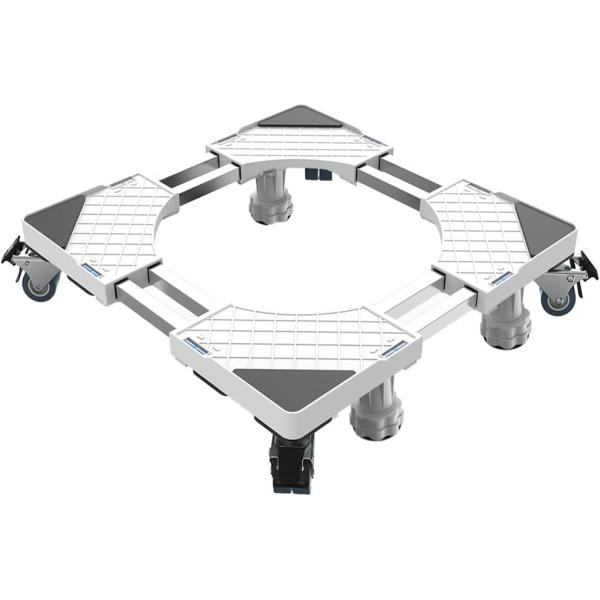 洗濯機 台 DEWEL キャスター付き 置き台 冷蔵庫 ジャッキ付き 360度回転 目盛り付き 伸縮...