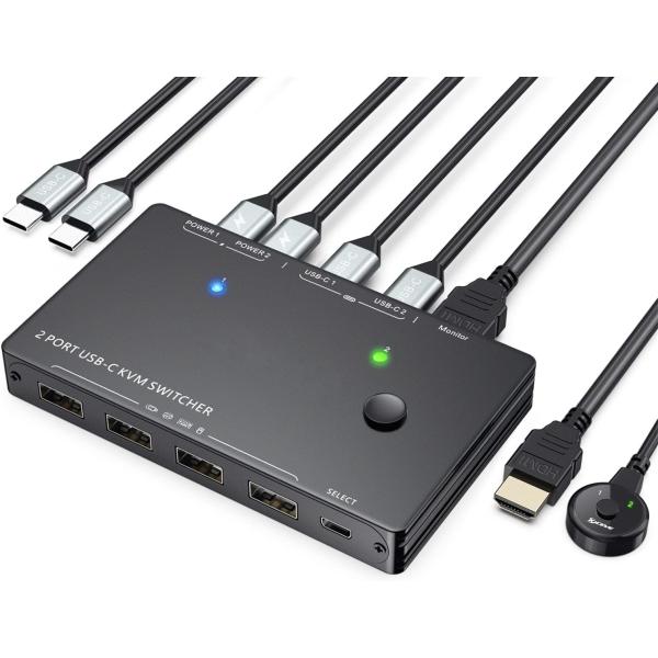 ES-Tune hdmi 切替器 HDMI対応 2入力1出力 USB-C端子採用 4K@60Hz U...