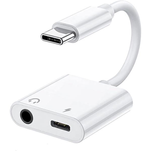 Type C 3.5mmイヤホンジャックアダプター 2in1 変換 急速充電 通話可能 音楽調節 イ...