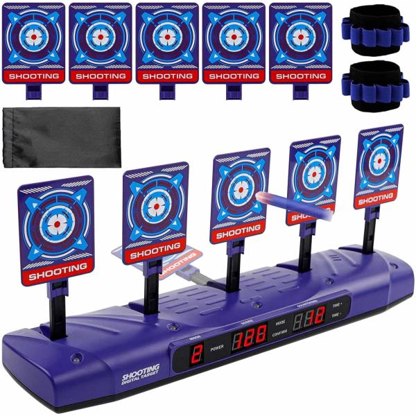 シューティングゲーム 電子ターゲット おもちゃ 的あて 電子銃射撃ターゲット 電池 射撃練習デジタル...