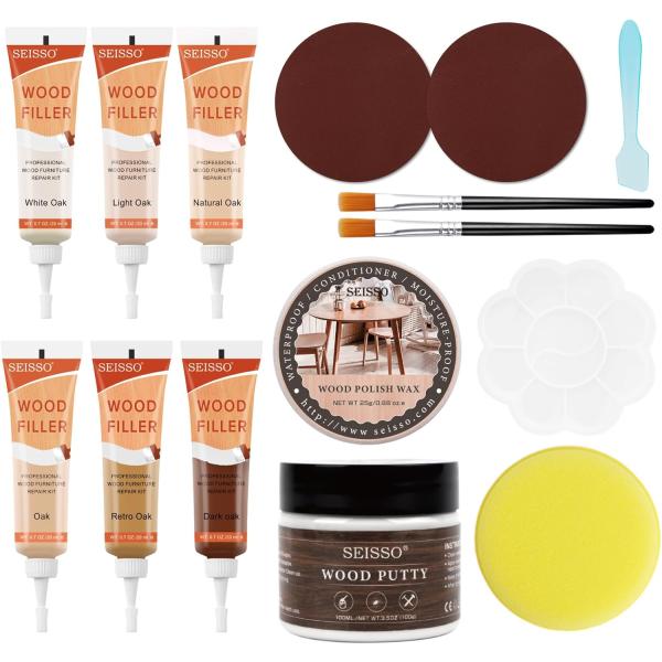 木製品補修セット フローリング 補修 オーク系 6色 SEISSO 補修クリーム キズかくし キズ消...