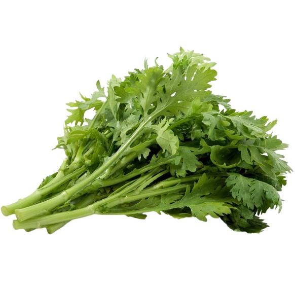 送料無料【朝市場直行】千葉県ほか　春菊（袋) 約100g〜150g　x2個セット【冷蔵】　送料込み