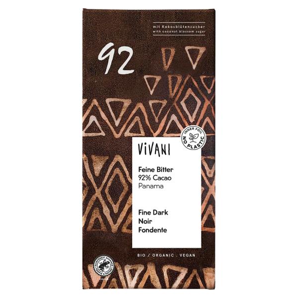 ヴィヴァーニ（Vivani）オーガニックファインダークチョコレート92%　80g【冷蔵】