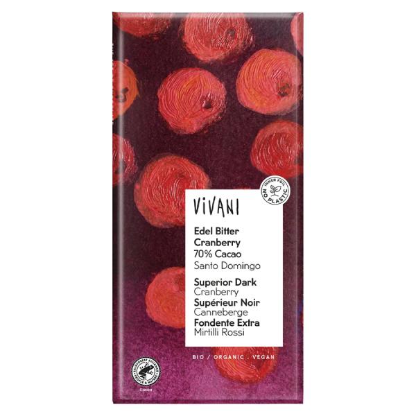 ヴィヴァーニ（Vivani）オーガニックダークチョコレート クランベリー　100g【冷蔵】