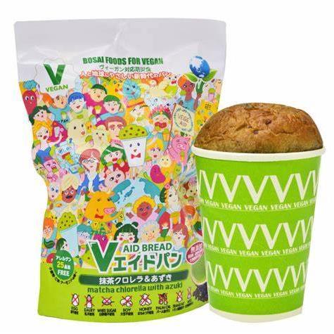 創健社　東京ファインフーズ　Ｖエイド保存パン　抹茶クロレラ＆あずき　1個