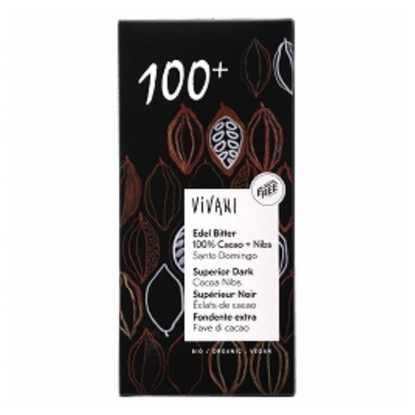 送料無料（メール便）　ヴィヴァーニ（Vivani）エキストラダークチョコ 100%+カカオニブ　80...