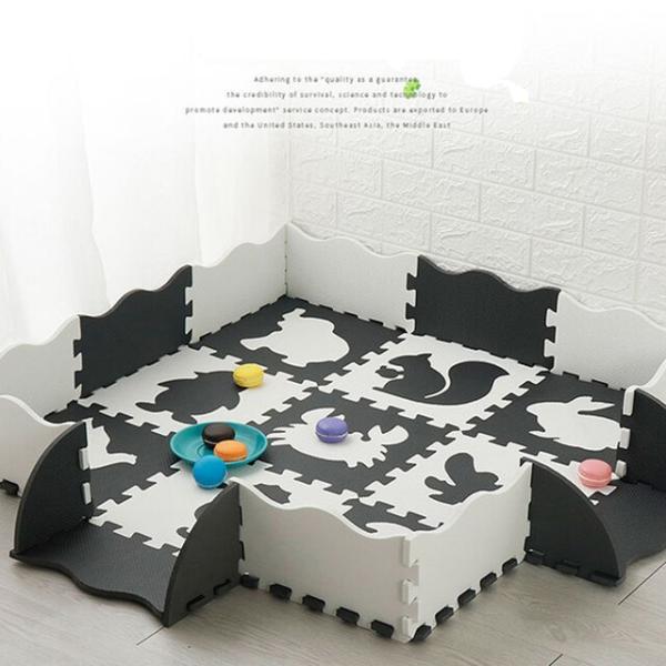 フェンス付きEVAフォームプレイマット,パズル,子供向けの厚いフロアマット,教育玩具,アクティビティ...