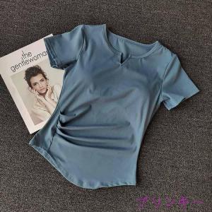 フィットネス ヨガTシャツ レディース トップ...の詳細画像3